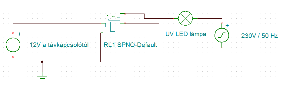 UV LED légtisztító RELÉ áramkör